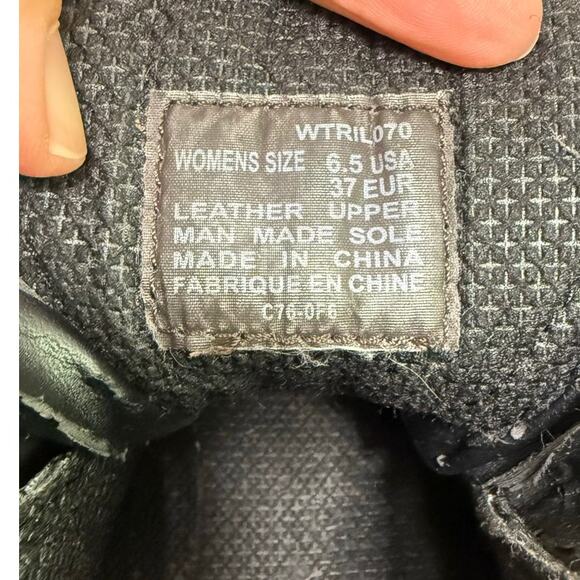 Vintage 90's Women's Black Lugz Size 6.5 Leather Workwear Grunge Chunky Heel - Picture 15 of 16